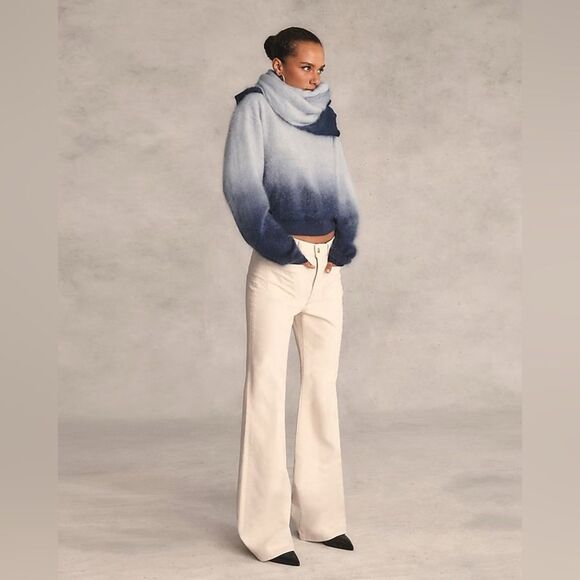 NWT J CREW Petite high-rise flare jean in Ecru Wash - Picture 7 of 10